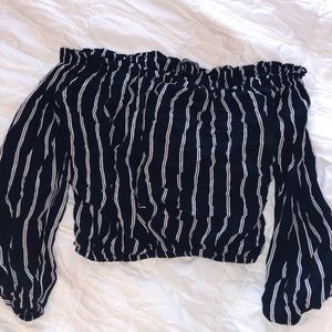 Brandy Melville striped flowy off the shoulder top